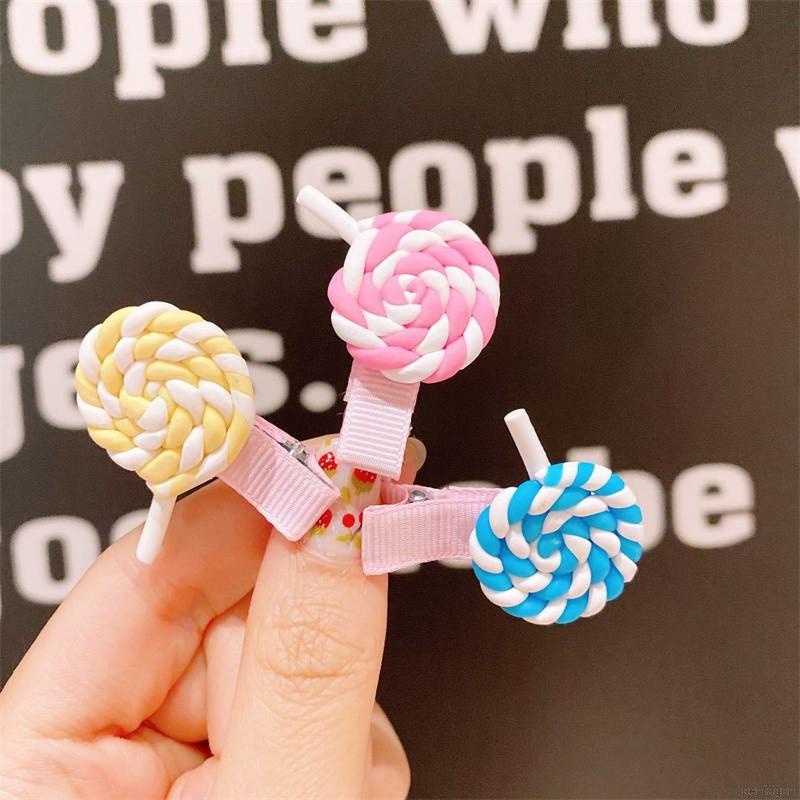Set 3 Kẹp Tóc Hình Kẹo Mút / Cầu Vồng / Đám Mây Dễ Thương Cho Bé Gái