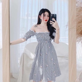 ĐẦM SỌC TRỄ VAI NHÚN CHỈ