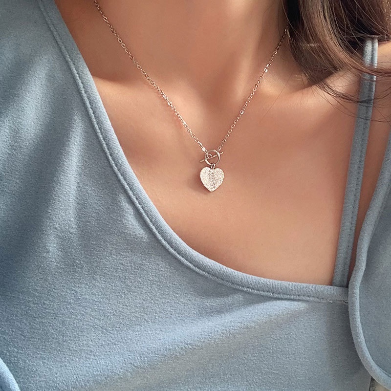 (0338) Dây Chuyền Hai Lớp Bạc S925 Trái Tim Lấp Lánh