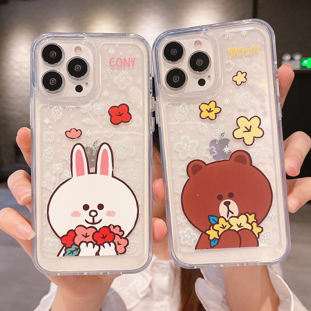 Ốp Điện Thoại Acrylic In Hình Gấu Nâu Cony Cho IPhone 13Promax 12 11 X Xs Max XR
