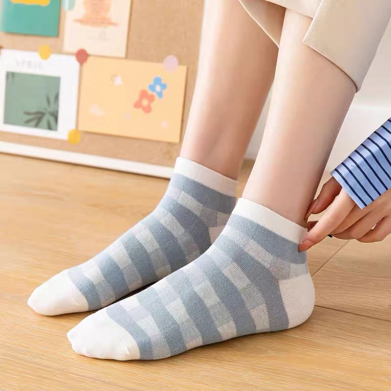 Tất cổ ngắn blue color dễ thương BT61