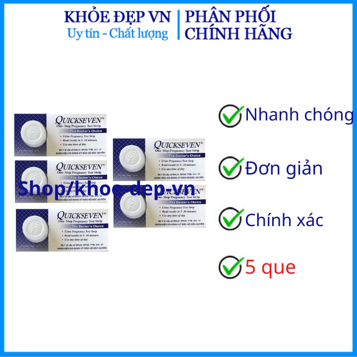 Combo 5 Que thử thai QUICKSTICK - Nhập khẩu từ USA, test thai sớm nhanh Quick Stick