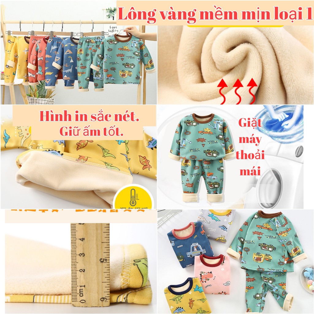 SIZE ĐẠI 35KG💥NỈ LÔNG VÀNG SỊN ẢNH THẬT💥Bộ nỉ bông Quảng Châu thu đông dài tay cho bé