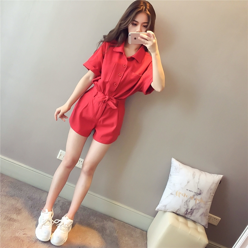 Set Áo Sơ Mi Ngắn Tay Và Quần Short Denim Ống Rộng Thời Trang Dành Cho Nữ | BigBuy360 - bigbuy360.vn