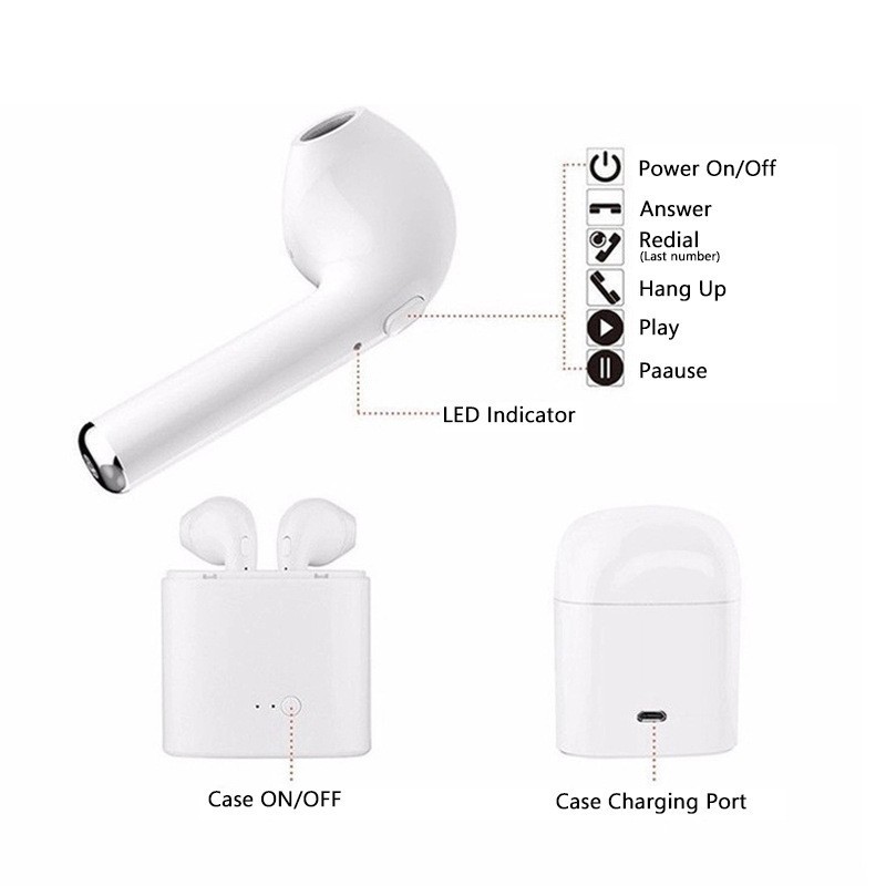 5.0 Tws Iphone 7 Tai nghe thể thao Bluetooth I7S không dây chất lượng cao