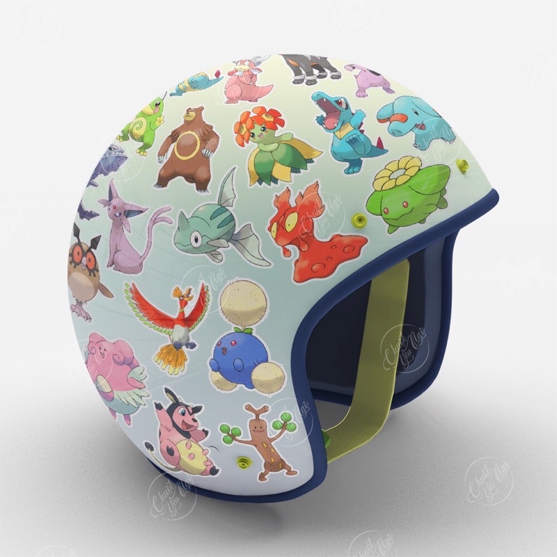 Bộ sticker 25/50 Pokemon/Gen2 không trùng hình dán trang trí decal hoạt hình Bửu Bối /Thần Kỳ/Pikachu NT 54