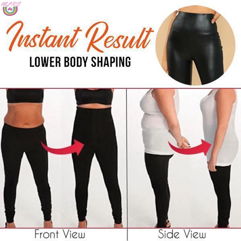 Quần Legging Da PU Lưng Cao Dáng Ôm Co Giãn Màu Đen Thời Trang Cho Nữ