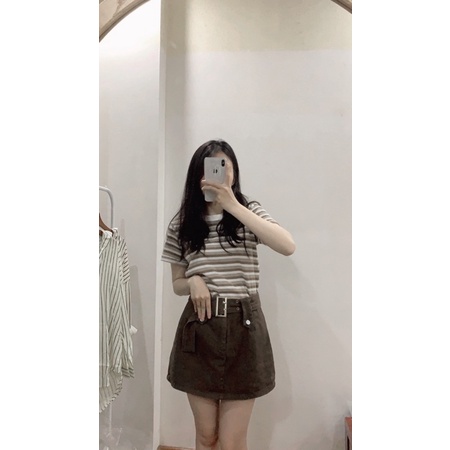 Áo thun nữ kẻ ngang tay cộc A2236- Hàng có sẵn