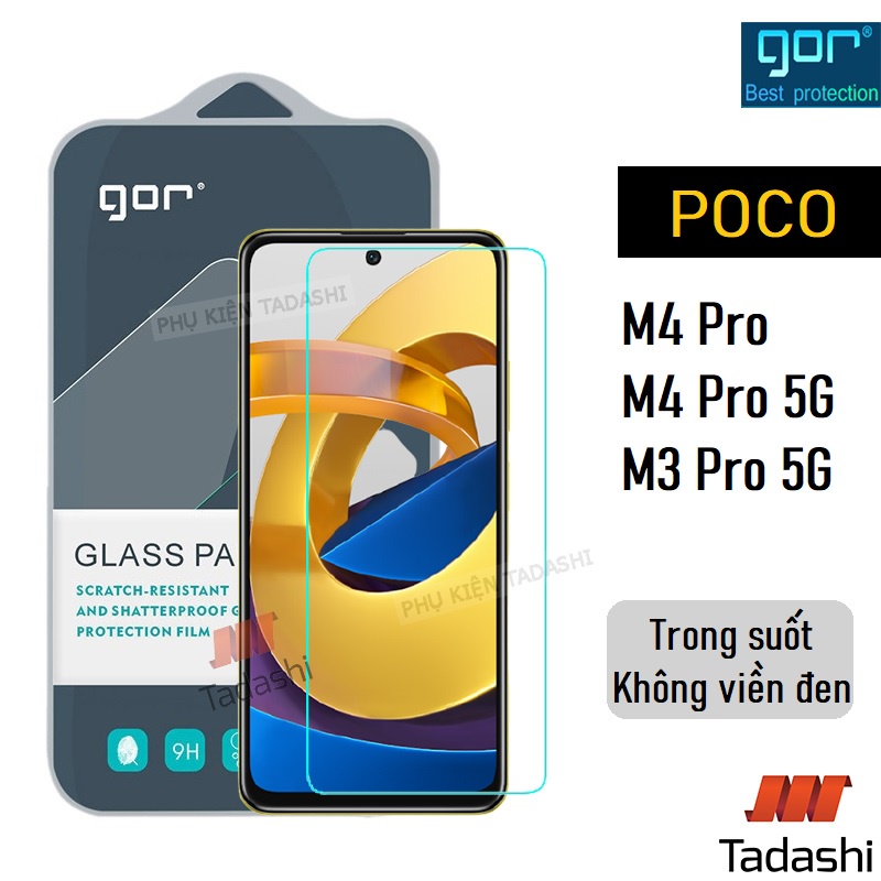 Kính Cường Lực Gor Xiaomi POCO M4 Pro/ M4 Pro 5G/ Poco M5 4G/ M5s/ M3 Pro 5G Trong Suốt Cao Cấp 9H Vát 2.5D - Hãng Gor