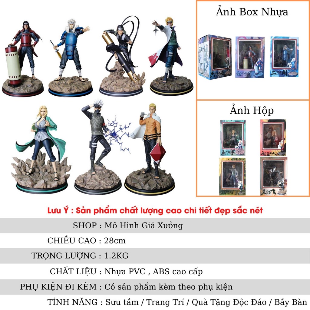 Mô hình Naruto thất đại Hokage làng lá siêu phẩm cao 28cm siêu đẹp , figure mô hình naruto , mô hình giá xưởng