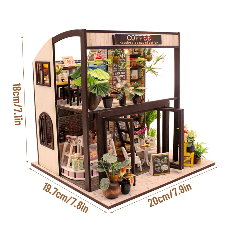 Bộ Đồ Chơi Nhà Búp Bê Mini Có Đèn LED DIY