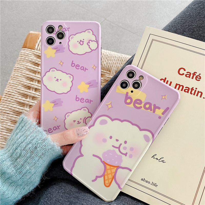 Ốp iphone - Ốp lưng imd new Gấu kem tím 6/6s/6plus/6splus/7/8/7plus/8plus/x/xs/xsmax/11/11promax-Awifi Case U1-18 | BigBuy360 - bigbuy360.vn