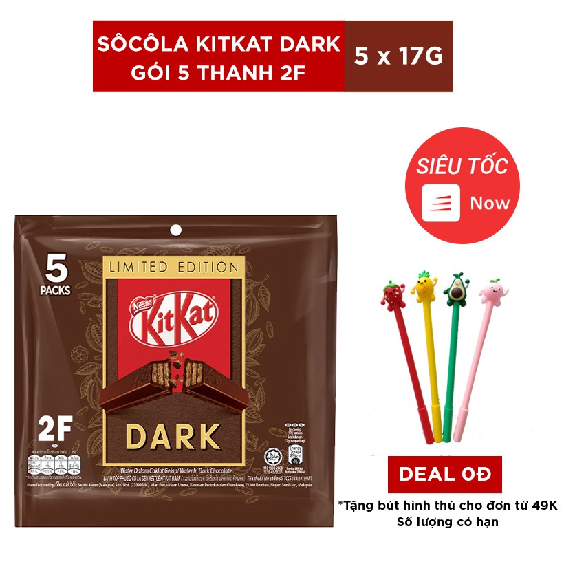 SOCOLA KITKAT DARK GÓI 5 THANH 2F - 5 x 17G