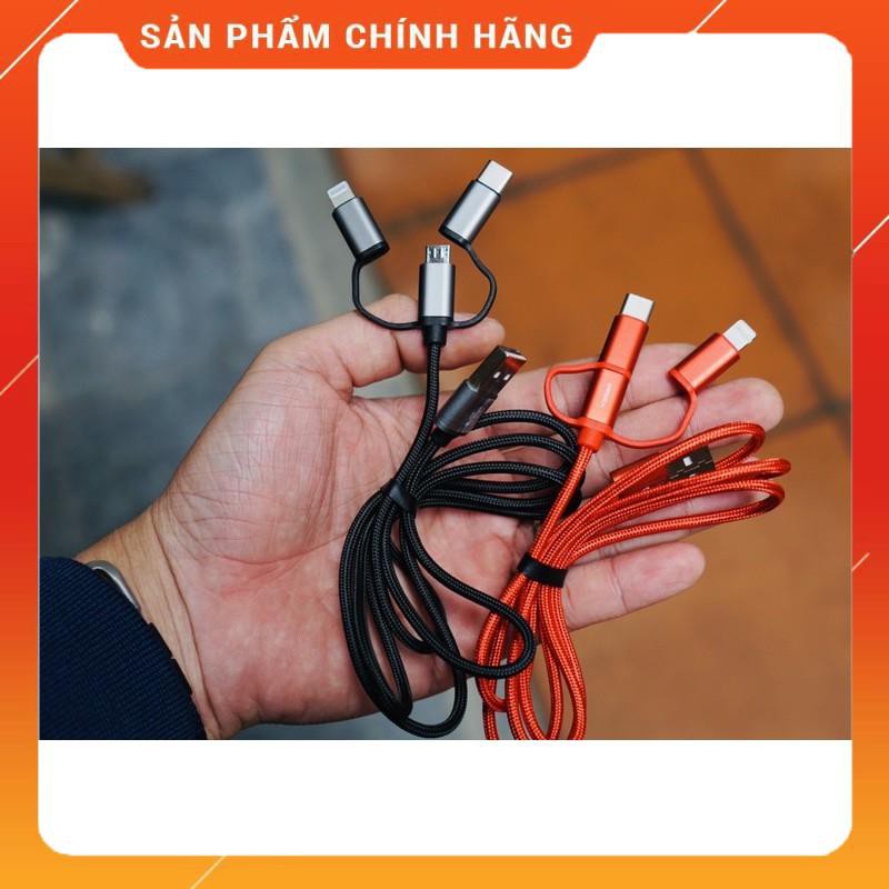  Cáp sạc 3 in 1 chính hãng veger dây bọc dù siêu bền fullbox