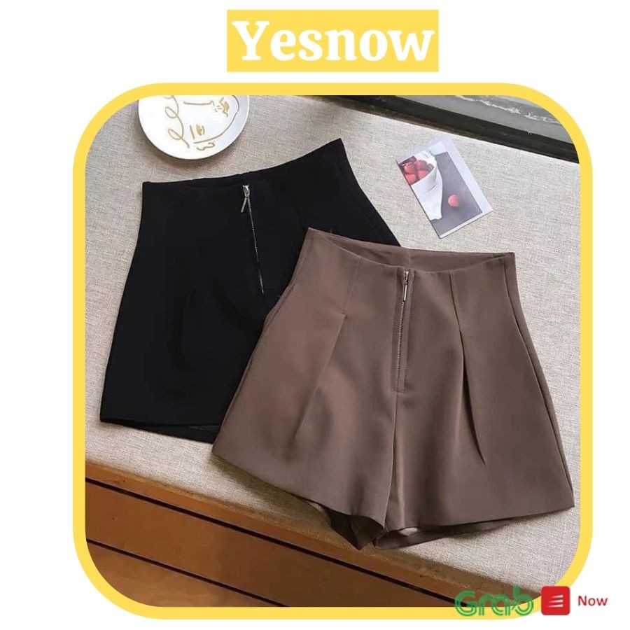 Quần short nữ khóa trước siêu hot, quần short chất tuyết mưa - 3 mầu trắng, den, nâu
