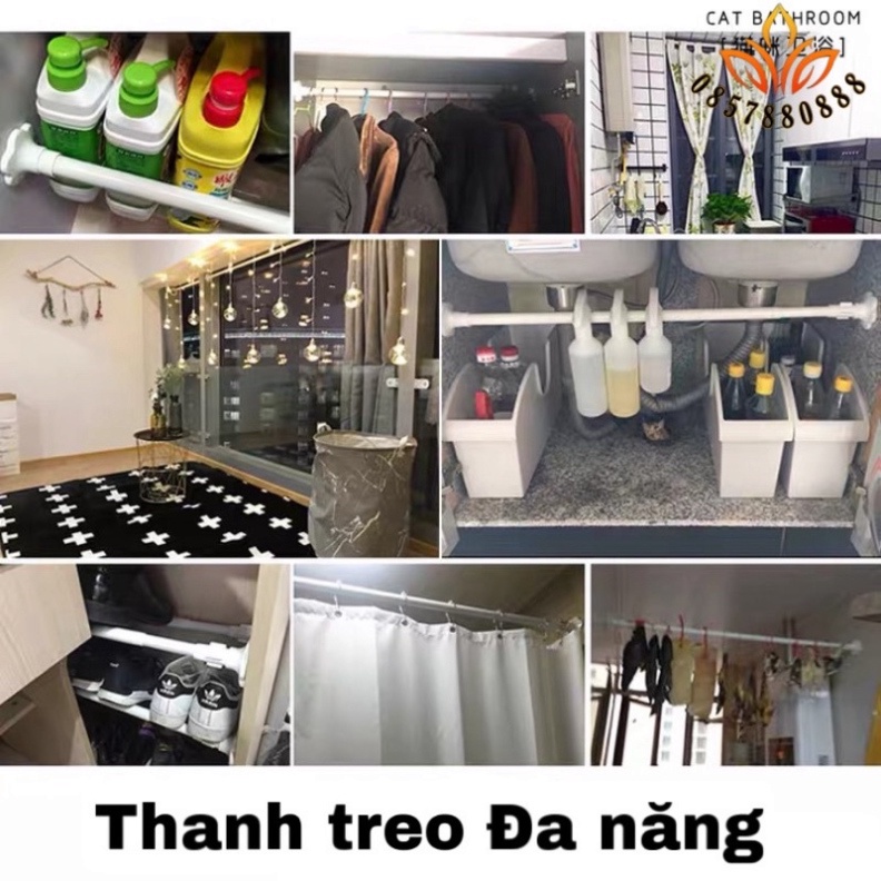 Thanh Treo rèm đa năng, khung treo rèm không cần khoan