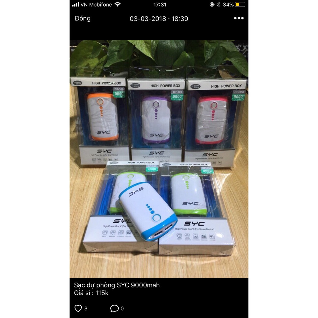 Sạc dự phòng SYC 9000mah