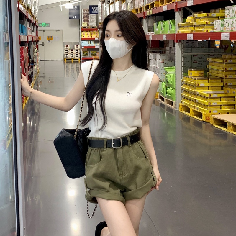 621876#Áo Dệt Kim Mỏng Sát Nách Dáng Rộng Thời Trang Mùa Hè 2022