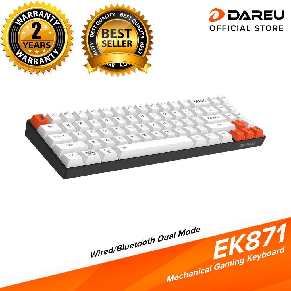 Bàn phím cơ Bluetooth DAREU EK871 71KEY (PBT, Blue/ Brown/ Red D-KAILH switch)