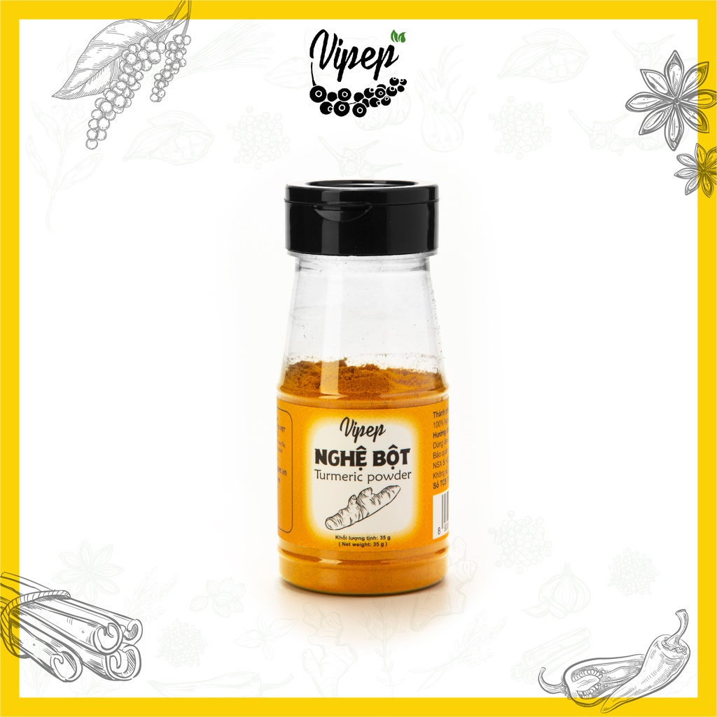 Bộ Sản Phẩm Gia Vị VIPEP - Tỏi bột - Bột hành - Sả bột - Quế bột - Hành bột - Ớt bột - Bột Ngũ Vị Hương - Bột nghệ