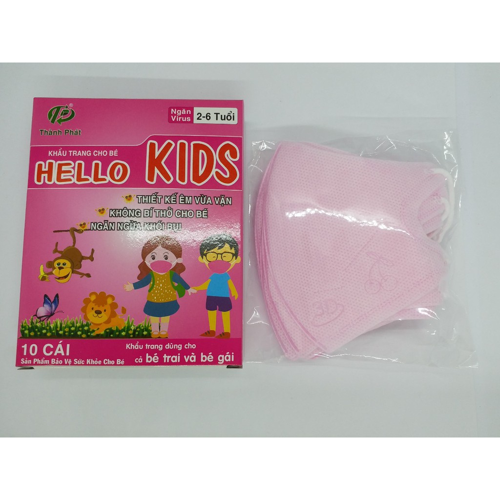 combo 2 hộp khẩu trang hello mask màu hồng (hộp 10 cái)+1 hộp khtrang em bé màu hồng (hộp 10 cái) tặng miếng dán hạ sốt