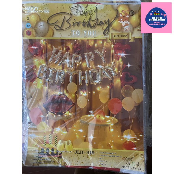 Set Bóng Trang Trí Sinh Nhật Người Thương ( Kèm Phụ Kiện)