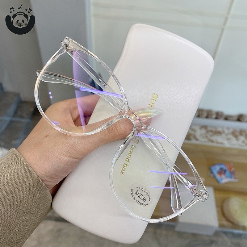 Mắt kính gọng tròn trong suốt chống ánh sáng xanh thời trang cho nam nữ