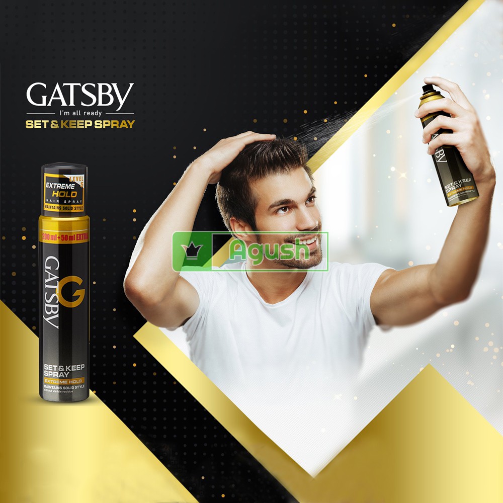 Keo xịt giữ nếp tóc nam nữ Gatsby Set Keep Hair Spray Extreme Hold chai mini 66ml xịt tóc khô tạo kiểu mái cứng giá rẻ