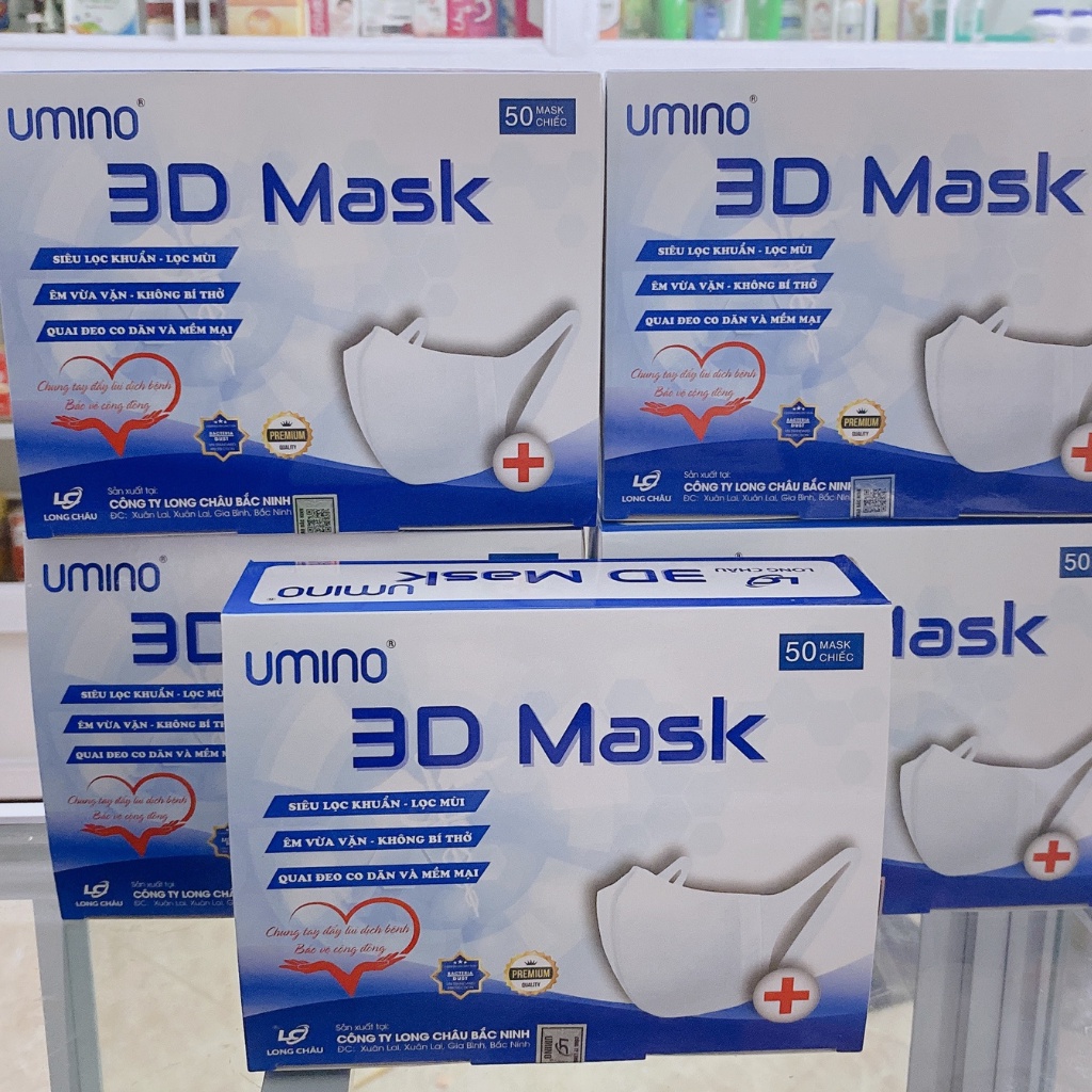 Khẩu trang 3D Mask-Siêu lọc khuẩn-Lọc mùi-Êm vừa vặn-Không bí thở-Quay đeo co dãn mềm mại-hộp 50 cái | BigBuy360 - bigbuy360.vn