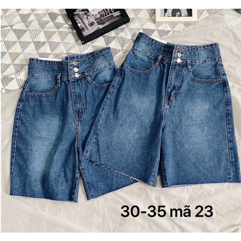 Quần Short Ngố Jean Nữ Lưng Cao 3 Nút Bigsize Size Đại Từ 40kg Đến 82kg Hàng VNXK Ms23