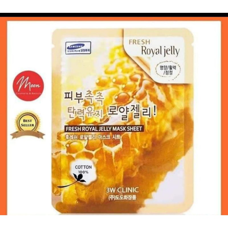 Sản phẩm Mặt nạ chiết xuất sữa ong chúa 3W Clinic Fresh Royal Jelly Mask Sheet 23g