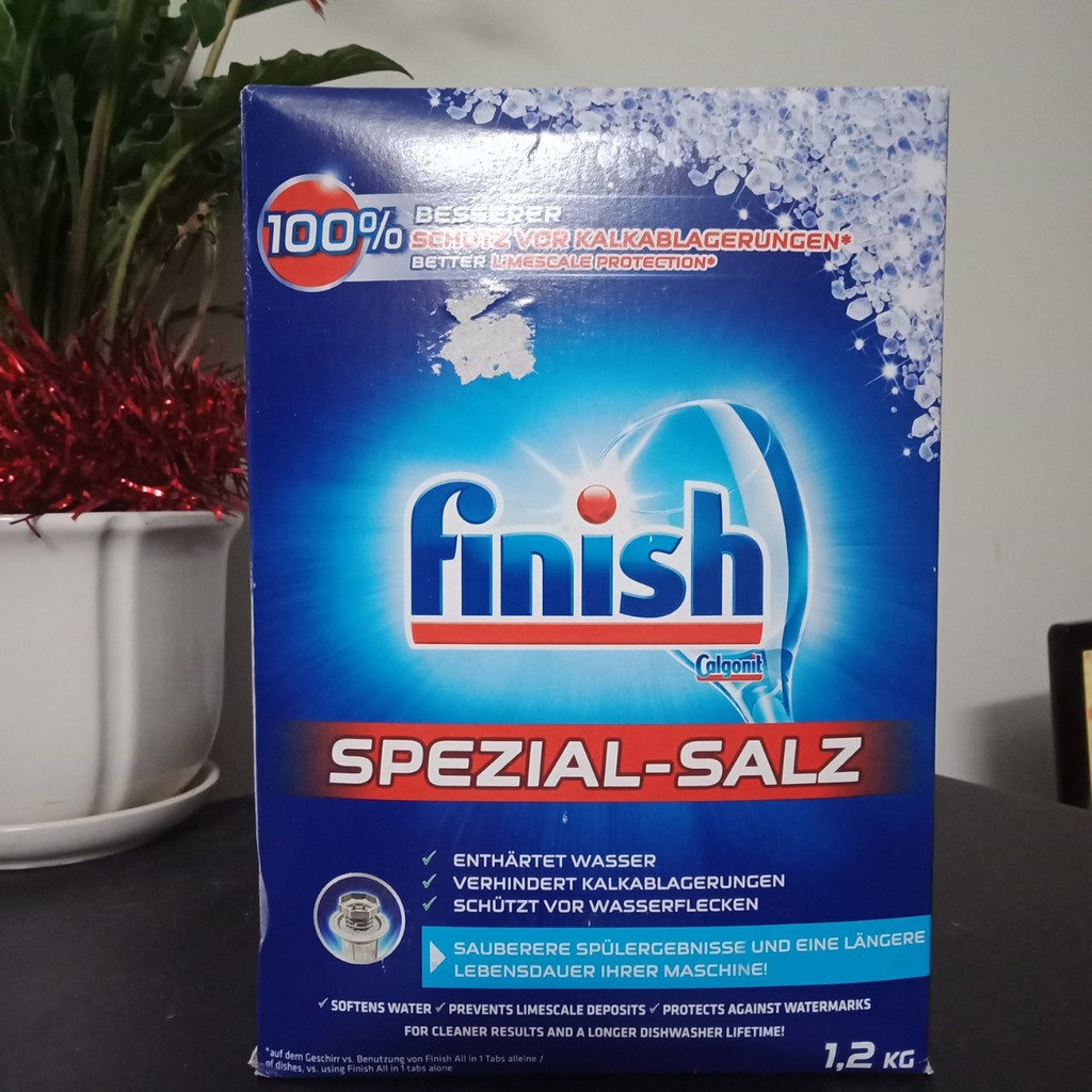 Combo Muối rửa bát finish 1,2kg+Bột 2.5kg+Bóng 750ml  bộ sản phẩm dùng cho máy rửa chén bát