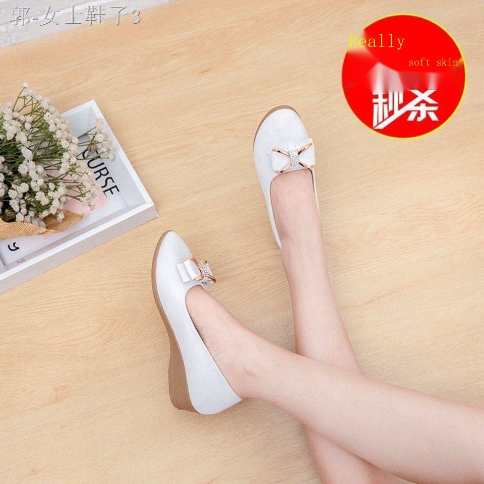Giày Búp Bê Đế Xuồng Thấp Mũi Tròn Bằng Da Mềm Chống Trượt Thoải Mái Thời Trang Xuân Thu 2022 Cho Bạn Gái