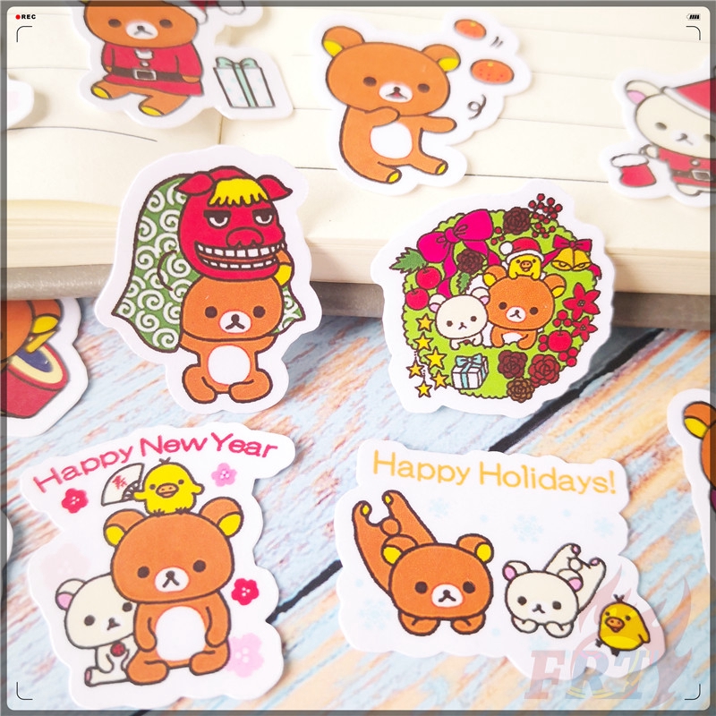 ❀ Rilakkuma Q-3 Happy Holidays Diary Manual Stickers ❀ 40Pcs/Set DIY Scrapbooks Decor Decals Stickers