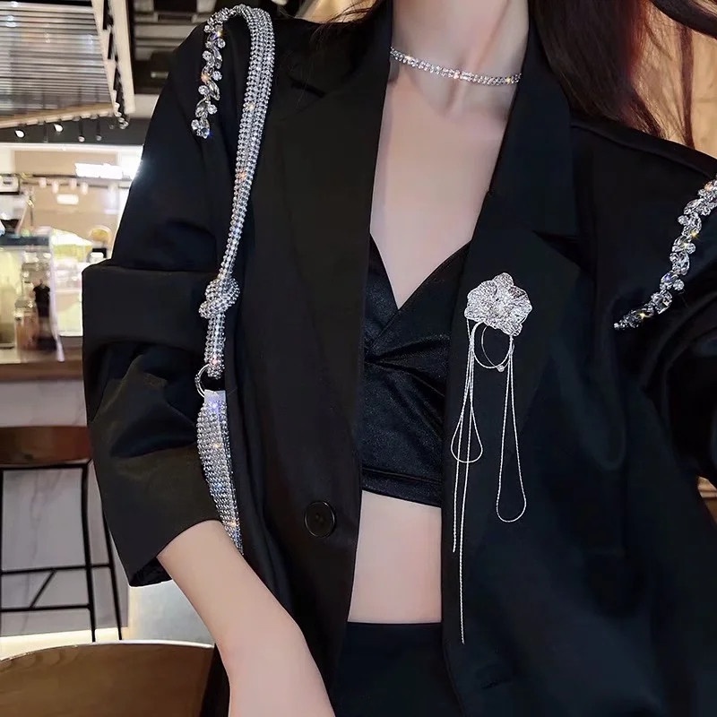 (MớI) Ghim CàI ÁO HìNh Hoa ĐíNh Đá Xinh XắN