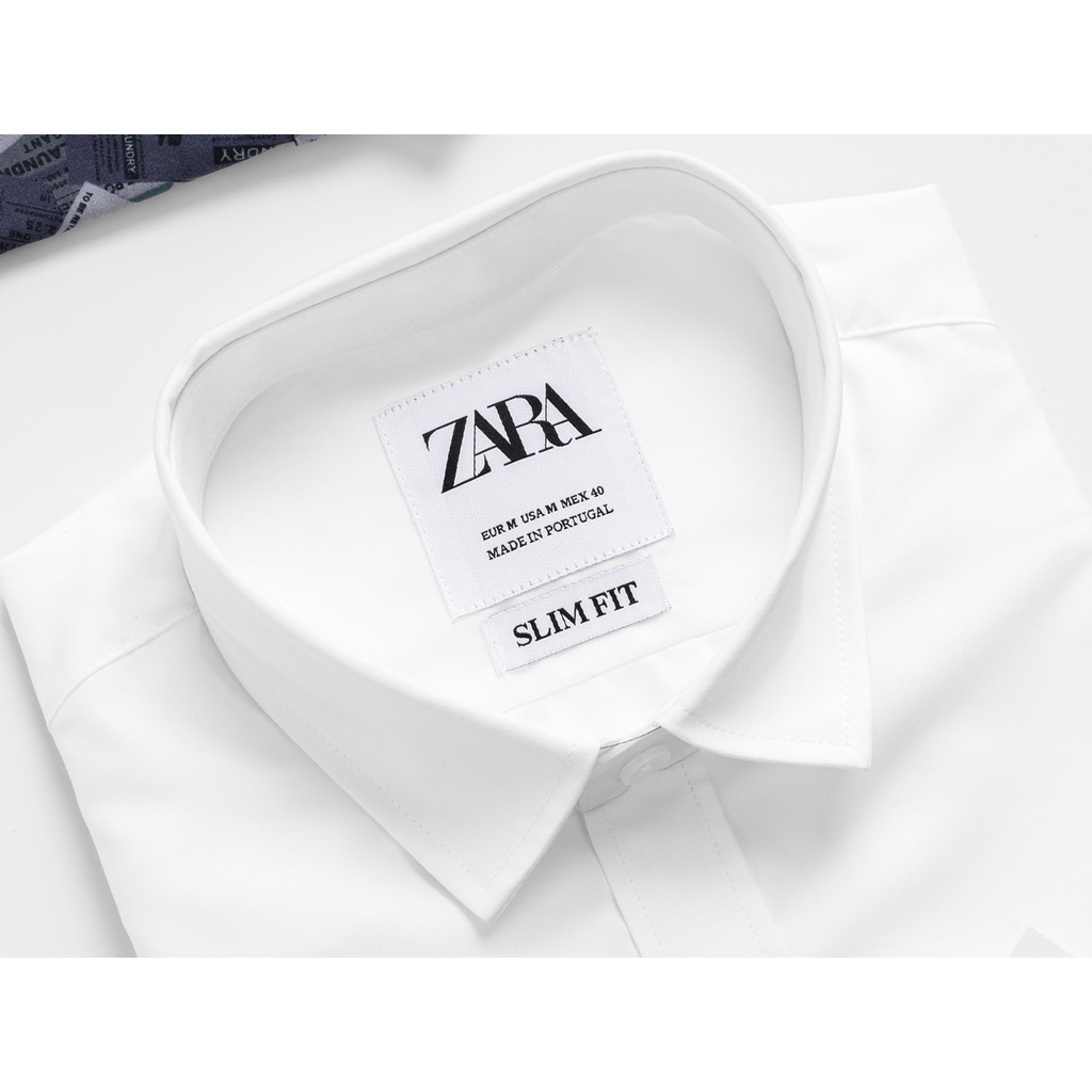 Áo sơ mi nam dài tay ZARA màu TRẮNG vải lụa cao cấp chống nhăn - ĐỈNH CAO SOÁI CA