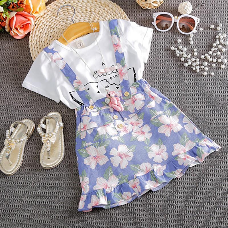 Bộ áo thun + chân váy hoạ tiết dưa hấu cho bé