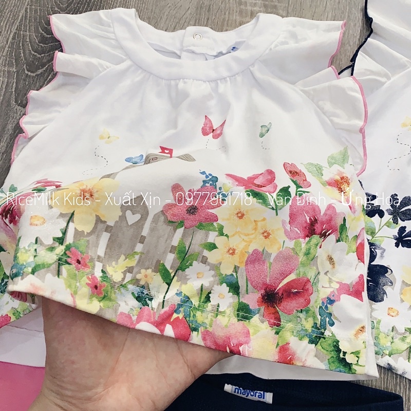 Bộ cotton mayoral áo cánh tiên quần legging xuất dư xịn