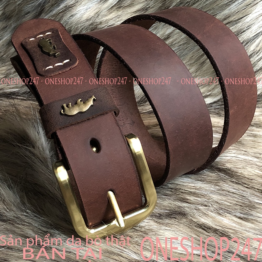 Ví da bò và thắt lưng 100% da bò thật, Dây nịt nam nguyên sợi chắc chắn bền đẹp