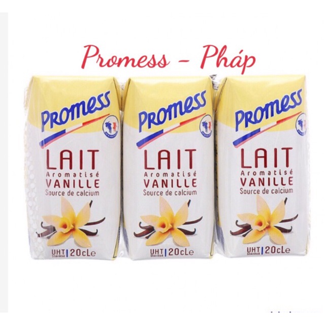 Thùng 24 hộp 200ml Sữa Tươi Hương Vani Promess - Pháp