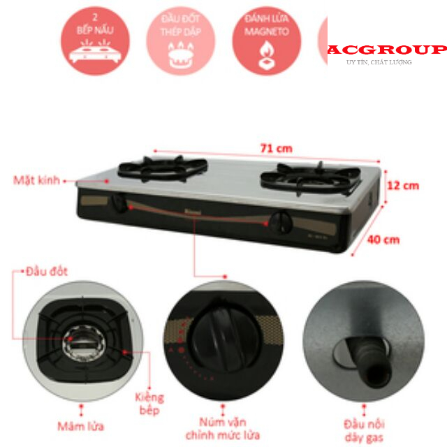 BẾP GAS RINNAI RI-602DI đầu đốt inner burner
