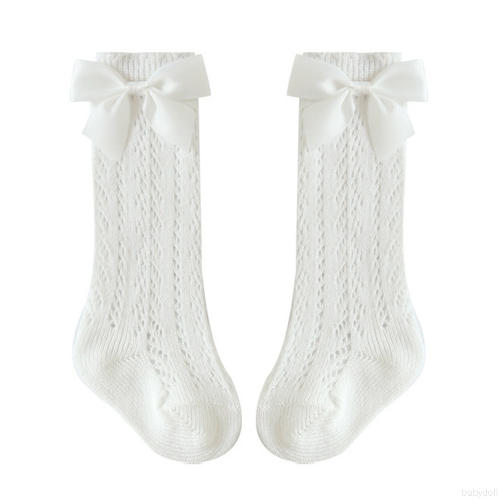 Vớ Cotton Cao Đến Đầu Gối Phối Dây Đan Thoáng Khí Thời Trang Cho Bé Gái