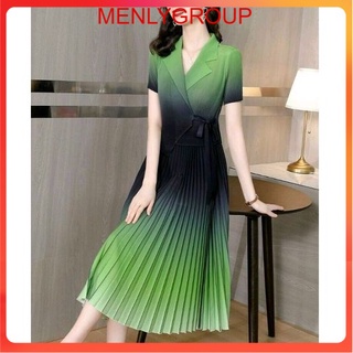 ĐẦM NHÚN CỔ VEST MÀU LOANG
