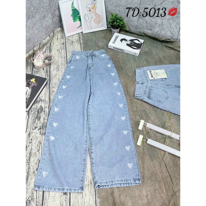 Quần Jeans Baggy Lưng Cao Ống Suông, Quần Jeans Baggy Nữ Ống Rộng, Quần Jeans Baggy Nữ Cạp Cao Ống Rộng