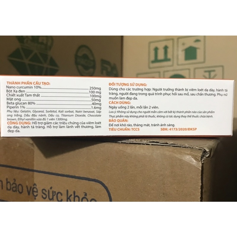 Viên uống Nghệ Nano Curcumin Gold hỗ trợ dạ dày, tá tràng, làm đẹp da trắng sáng hiệu quả