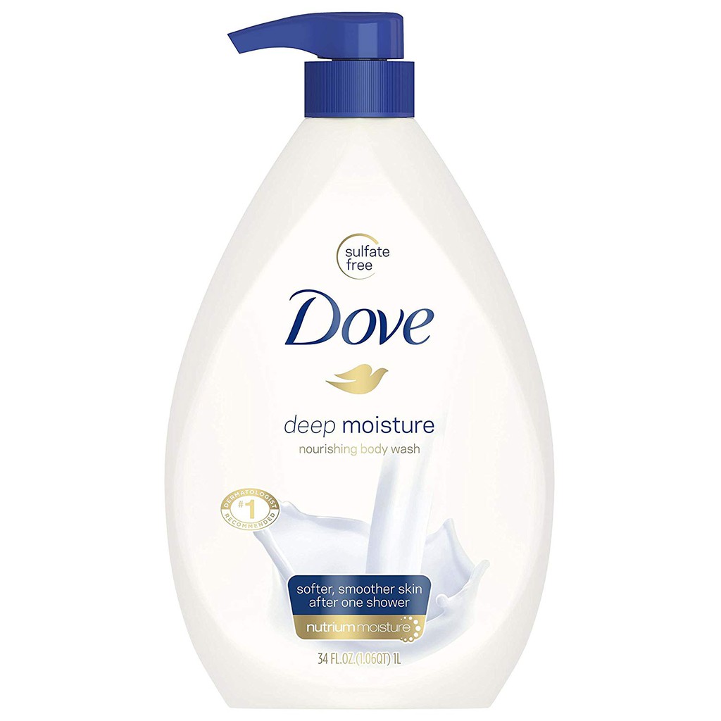 Sữa tắm dưỡng ẩm da Dove Nutrium Body Wash Deep Moisture 1L Pump (Mỹ)