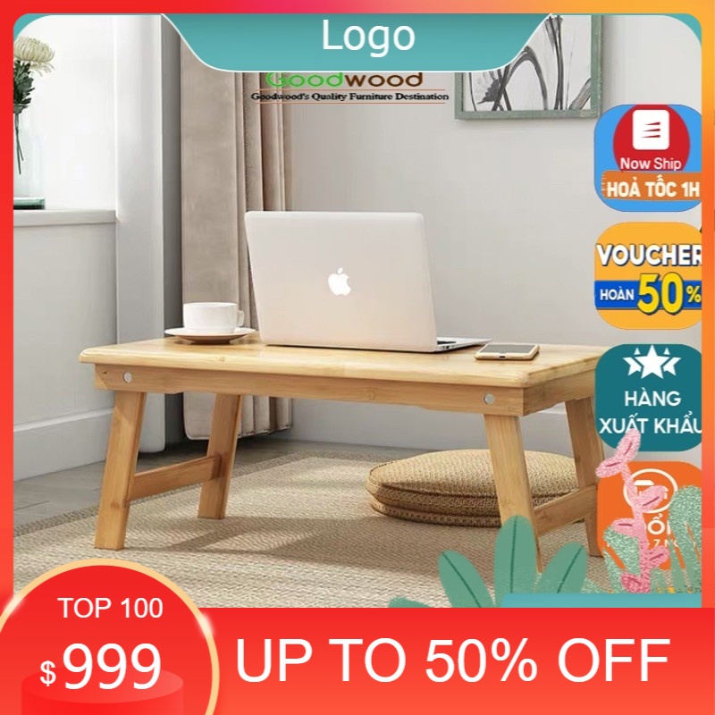 Bàn Gỗ Đa Năng Chân Xếp 40x60cm - Bàn trà chữ nhật sofa/cafe ngồi bệt gấp gọn gỗ tự nhiên đa năng