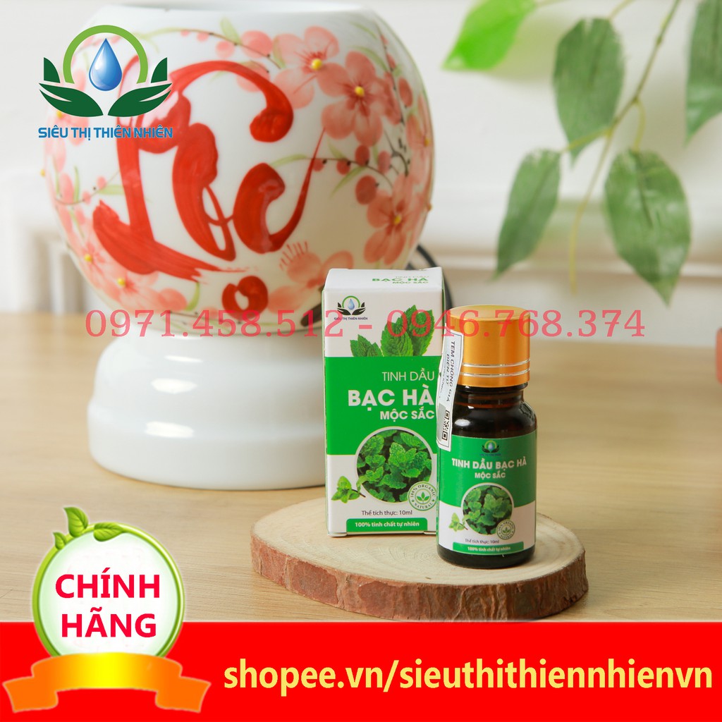 Tinh dầu bạc hà Mộc Sắc lọ 10ml, tinh dầu lưu thông máu, giảm ngạt mũi siêu thị thiên nhiên