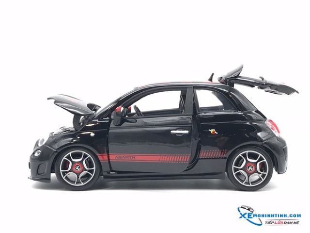 Xe Mô Hình New Fiat 500 Abarth Bburago 1:18 (Đen)