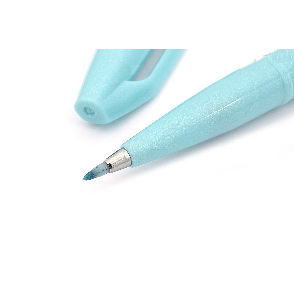 Bút lông đầu cọ viết calligraphy Pentel Fude Touch Brush Sign Pen - Màu xanh nhạt (Pale Blue)